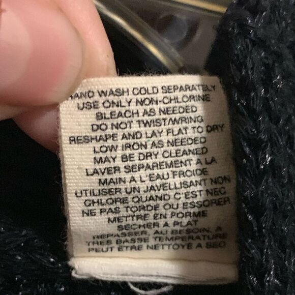 Moth Anthropologie Black Long Cardigan Waxed Knit - Picture 6 of 8